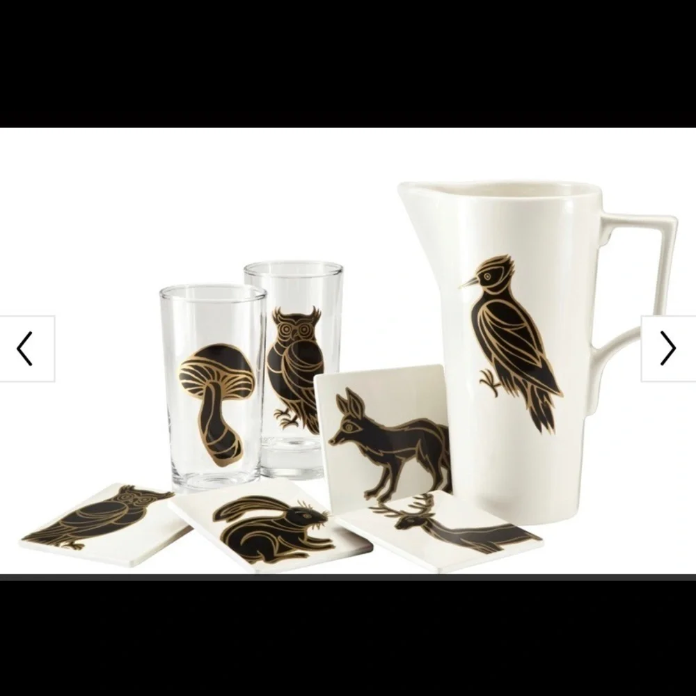Patch NYC Woodpecker Beverage Pitcher & Vintage Bamboo Cocktail Mixing Spoon
